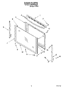 DOOR PARTS, MISCELLANEOUS PARTS Diagram and Parts List for 4RF302BXKQ0  Whirlpool Range