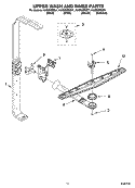 UPPER WASH AND RINSE PARTS Diagram and Parts List for KUDI02IRBT1  KitchenAid Dishwasher