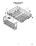LOWER RACK Diagram and Parts List for KUDP22GT2  KitchenAid Dishwasher