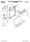 FRAME AND CONSOLE PARTS Diagram and Parts List for DU895SWPU0  Whirlpool Dishwasher