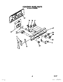 CONTROL PANEL Diagram and Parts List for RF3105XXN0  Whirlpool Range
