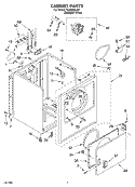 SECTION Diagram and Parts List for TEDX640JQ1  Estate Dryer