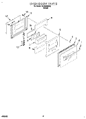 OVEN DOOR Diagram and Parts List for SB130PEDB2  Whirlpool Wall Oven