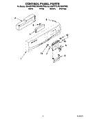CONTROL PANEL PARTS Diagram and Parts List for DU1050XTPT0  Whirlpool Dishwasher