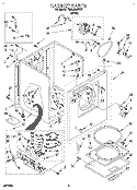 CABINET Diagram and Parts List for TGDL640BW1  Whirlpool Dryer