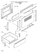 DOOR AND DRAWER PARTS Diagram and Parts List for WGE33301  Whirlpool Range