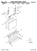 DOOR AND PANEL PARTS Diagram and Parts List for GU2455XTSB0  Whirlpool Dishwasher