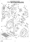 BULKHEAD Diagram and Parts List for LGT8858AW2  Whirlpool Dryer