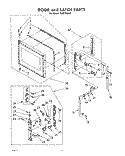 DOOR AND LATCH Diagram and Parts List for RJM74000  Whirlpool Microwave