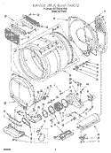 DRYER BULKHEAD Diagram and Parts List for BYCWD6274W2  Crosley Washer Dryer Combo