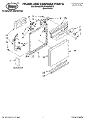 FRAME AND CONSOLE PARTS Diagram and Parts List for RUD4000MU0  Roper Dishwasher