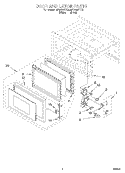 DOOR AND LATCH Diagram and Parts List for MT9160XEB0  Whirlpool Microwave