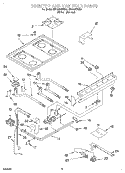 COOKTOP AND MANIFOLD, LITERATURE Diagram and Parts List for SF318PEWN0  Whirlpool Range