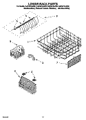 LOWER RACK PARTS Diagram and Parts List for KUDS01DJSP0  KitchenAid Dishwasher