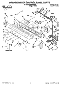 WASHER/DRYER CONTROL PANEL PARTS Diagram and Parts List for WGT3300SQ0  Whirlpool Washer Dryer Combo