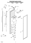 FREEZER DOOR Diagram and Parts List for KSRG22FKBL04  KitchenAid Refrigerator