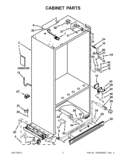 CABINET PARTS Diagram and Parts List for KBFO42FTX07  KitchenAid Refrigerator