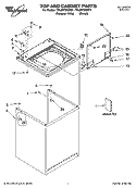 TOP AND CABINET PARTS Diagram and Parts List for 7MLSR7232PT1  Whirlpool Washer