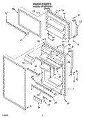DOOR PARTS Diagram and Parts List for 8ET1MTKXKT05  Whirlpool Refrigerator
