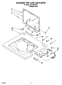 WASHER TOP AND LID PARTS Diagram and Parts List for 7MLTG8234PQ1  Whirlpool Washer Dryer Combo