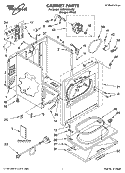 CABINET PARTS Diagram and Parts List for YGEX9868JQ2  Whirlpool Dryer