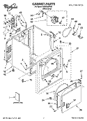 CABINET PARTS Diagram and Parts List for LEQ5000PW0  Whirlpool Dryer