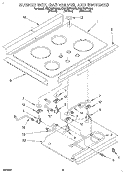 BURNER BOX, GAS VALVES, AND SWITCHES Diagram and Parts List for KDDT207BAL0  KitchenAid Range