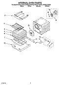 INTERNAL OVEN PARTS Diagram and Parts List for KEBC277KBL03  KitchenAid Wall Oven