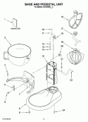 BASE AND PEDESTAL UNIT, OPTIONAL PARTS Diagram and Parts List for 4KV25H0XMC5  KitchenAid Mixer