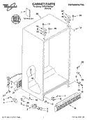 CABINET, LITERATURE Diagram and Parts List for 4YED27PQFN04  Whirlpool Refrigerator
