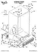 CABINET PARTS Diagram and Parts List for 5VGS3SHGKQ00  Whirlpool Refrigerator