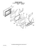 DOOR PARTS Diagram and Parts List for YGY399LXUB04  Whirlpool Range