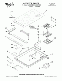 COOKTOP PARTS Diagram and Parts List for GJC3655RB06  Whirlpool Cooktop