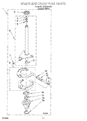 BRAKE AND DRIVE TUBE Diagram and Parts List for LSR6232JQ0  Whirlpool Washer