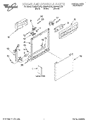 FRAME AND CONSOLE, LITERATURE Diagram and Parts List for GU980SCGQ3  Whirlpool Dishwasher