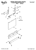 DOOR AND PANEL PARTS Diagram and Parts List for DUC600XTPS7  Whirlpool Dishwasher
