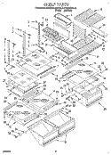 SHELF, LIT/OPTIONAL Diagram and Parts List for KTRS25KAWH12  KitchenAid Refrigerator
