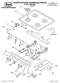 COOKTOP AND MANIFOLD, LITERATURE Diagram and Parts List for FGP210EN6  Roper Range