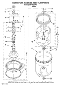 AGITATOR, BASKET AND TUB PARTS Diagram and Parts List for MTW5621TQ0  Whirlpool Washer