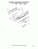 CONTROL PANEL AND LATCH PARTS Diagram and Parts List for GU3000XTXS1  Whirlpool Dishwasher