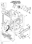 CABINET PARTS Diagram and Parts List for CGDX463RT1  Crosley Dryer