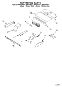 TOP VENTING Diagram and Parts List for RBS245PDT14  Whirlpool Wall Oven