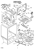 LINER PARTS Diagram and Parts List for 5VET1DTKLQ04  Whirlpool Refrigerator