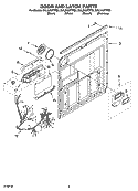 DOOR AND LATCH PARTS Diagram and Parts List for DUL240XTPB3  Whirlpool Dishwasher