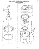 AGITATOR, BASKET, AND TUB Diagram and Parts List for LA7450XMW0  Whirlpool Washer