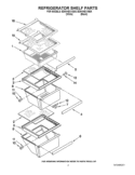 REFRIGERATOR SHELF PARTS Diagram and Parts List for ED5VHEXVB08  Whirlpool Refrigerator