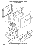OVEN DOOR AND BROILER Diagram and Parts List for SF0100ERW7  Whirlpool Range