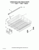 UPPER RACK AND TRACK PARTS Diagram and Parts List for KUDC10FXSS4  KitchenAid Dishwasher