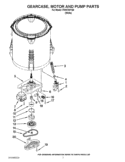 GEARCASE, MOTOR AND PUMP PARTS Diagram and Parts List for ITW4700YQ0  Inglis Washer