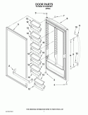 DOOR PARTS Diagram and Parts List for EV181NZTQ01  Whirlpool Freezer